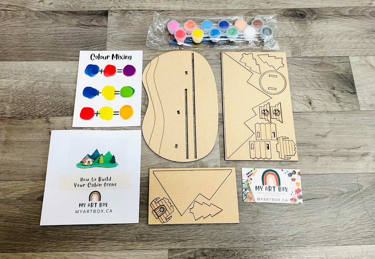 DIY Cabin Scene Mountain Forest Range Craft