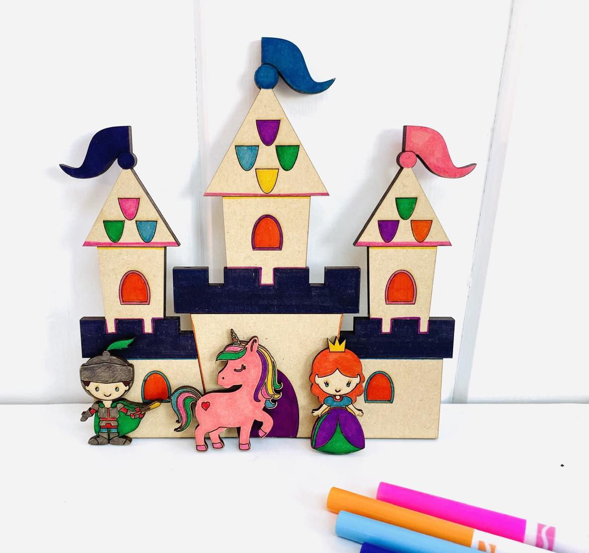 Fairy Tale Unicorn Castle Coloring Puzzle