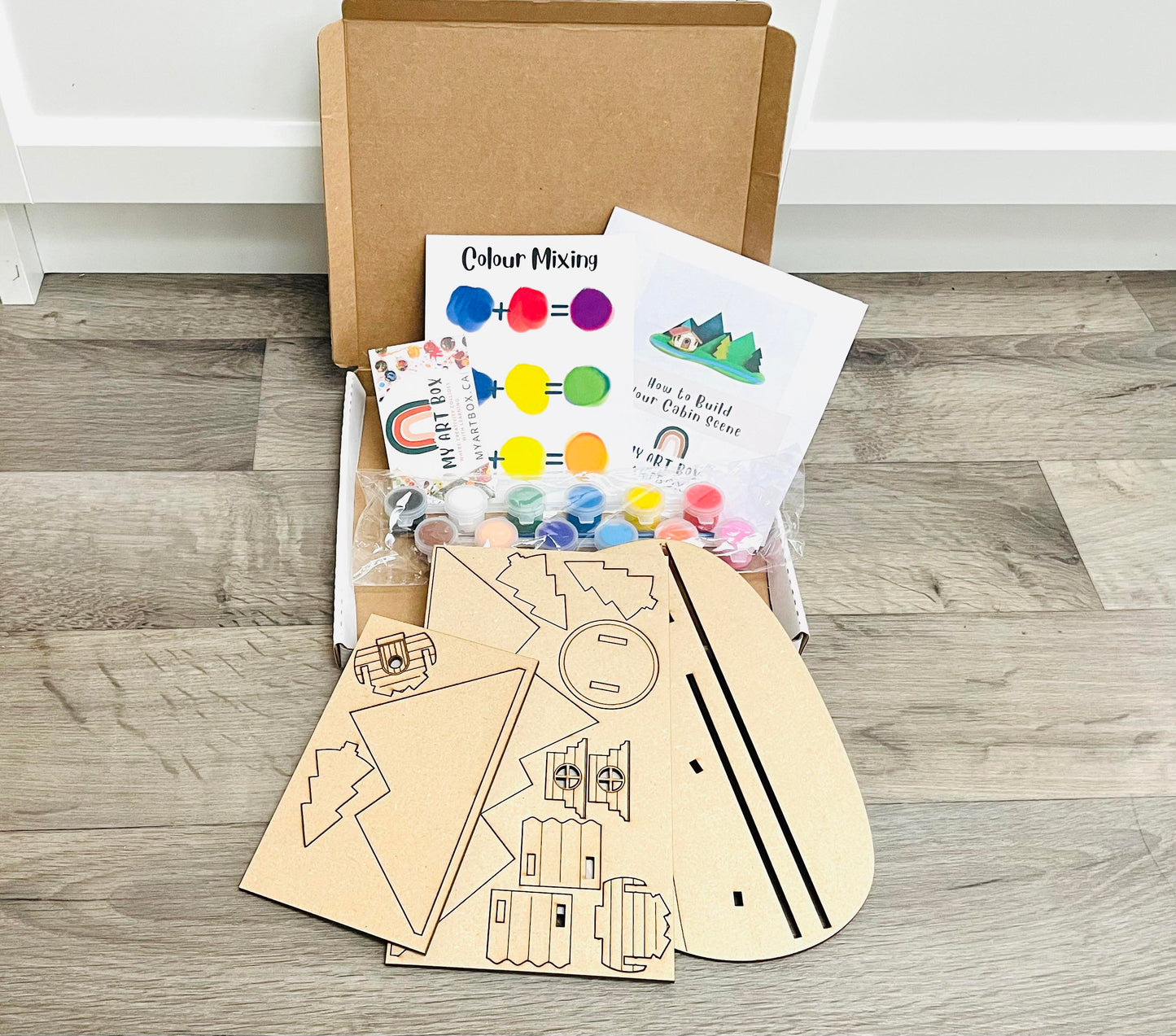 DIY Cabin Scene Mountain Forest Range Craft