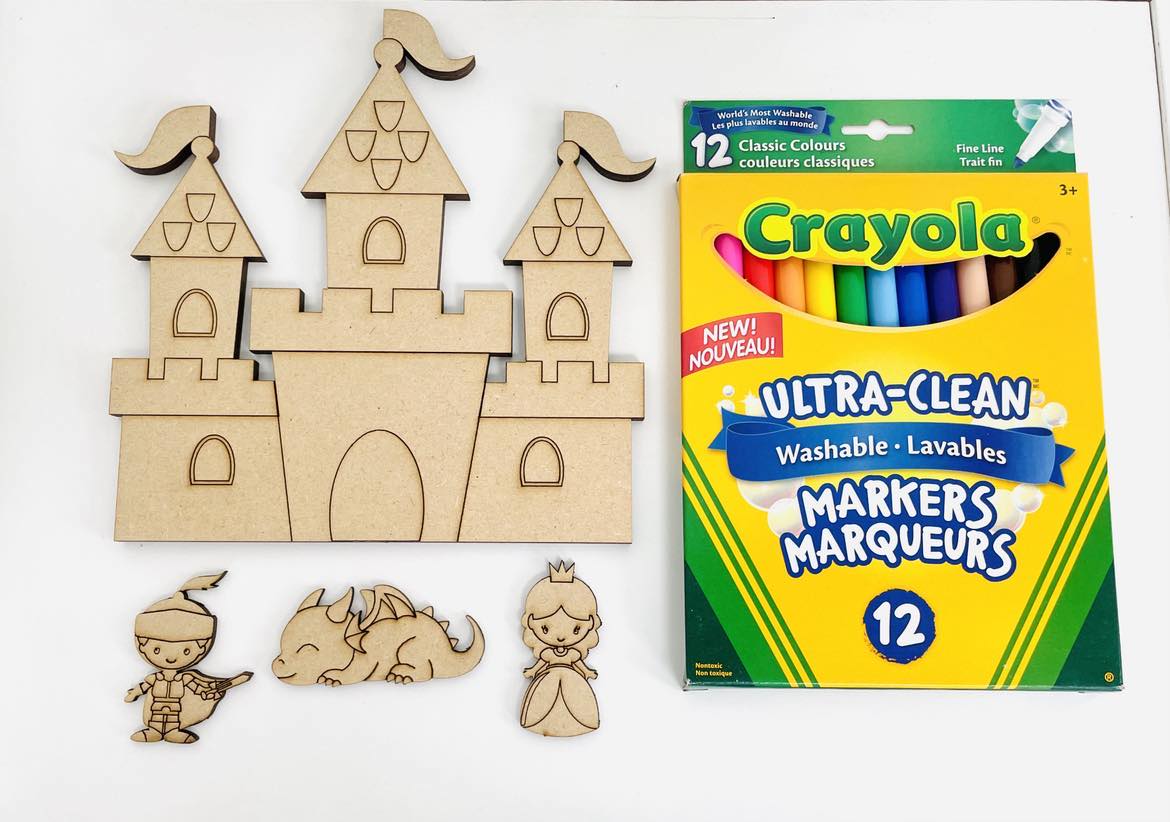 Fairy Tale Dragon Castle Coloring Puzzle