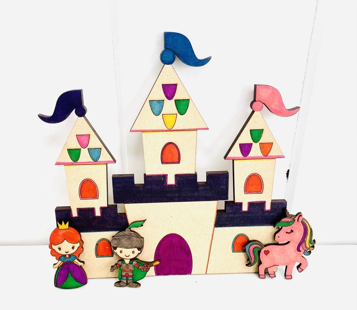 Fairy Tale Unicorn Castle Coloring Puzzle