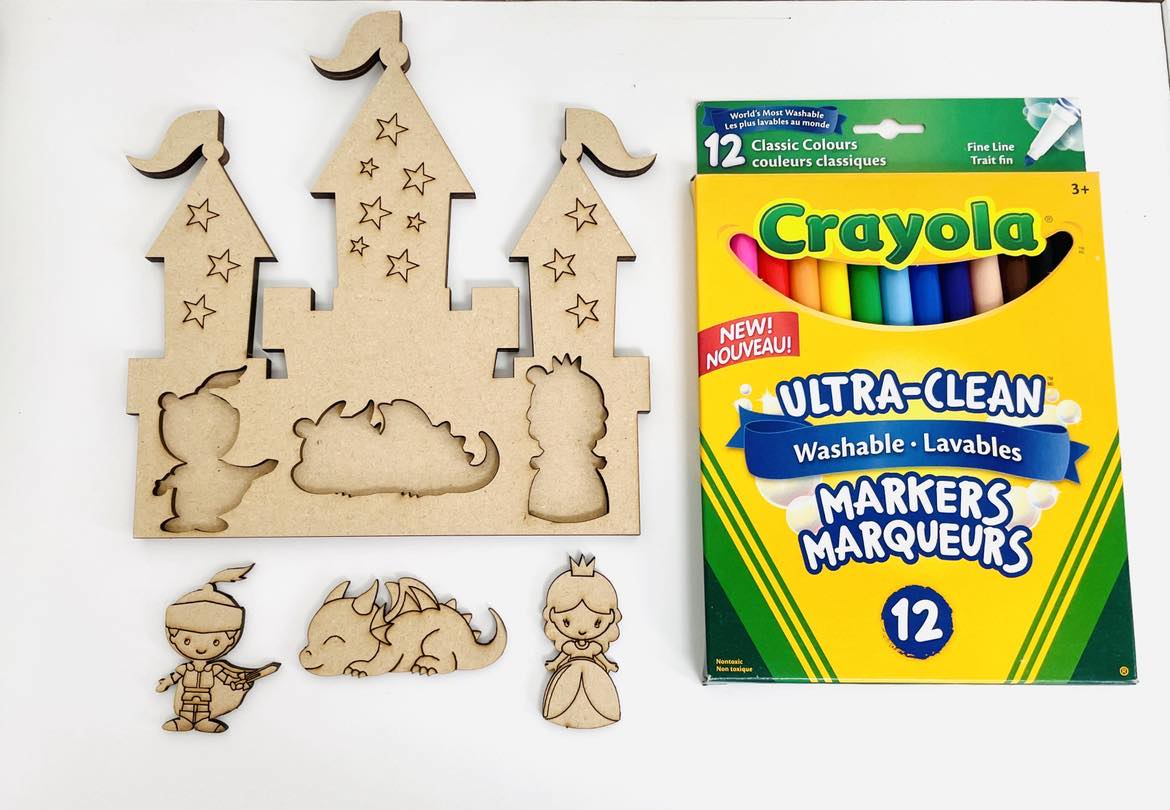 Fairy Tale Dragon Castle Coloring Puzzle