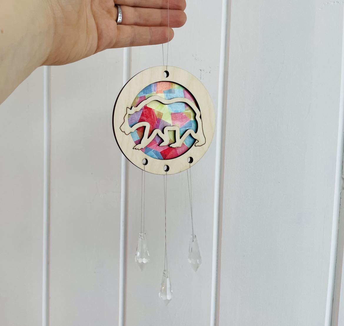 DIY Bear Suncatcher Kit with Crystals
