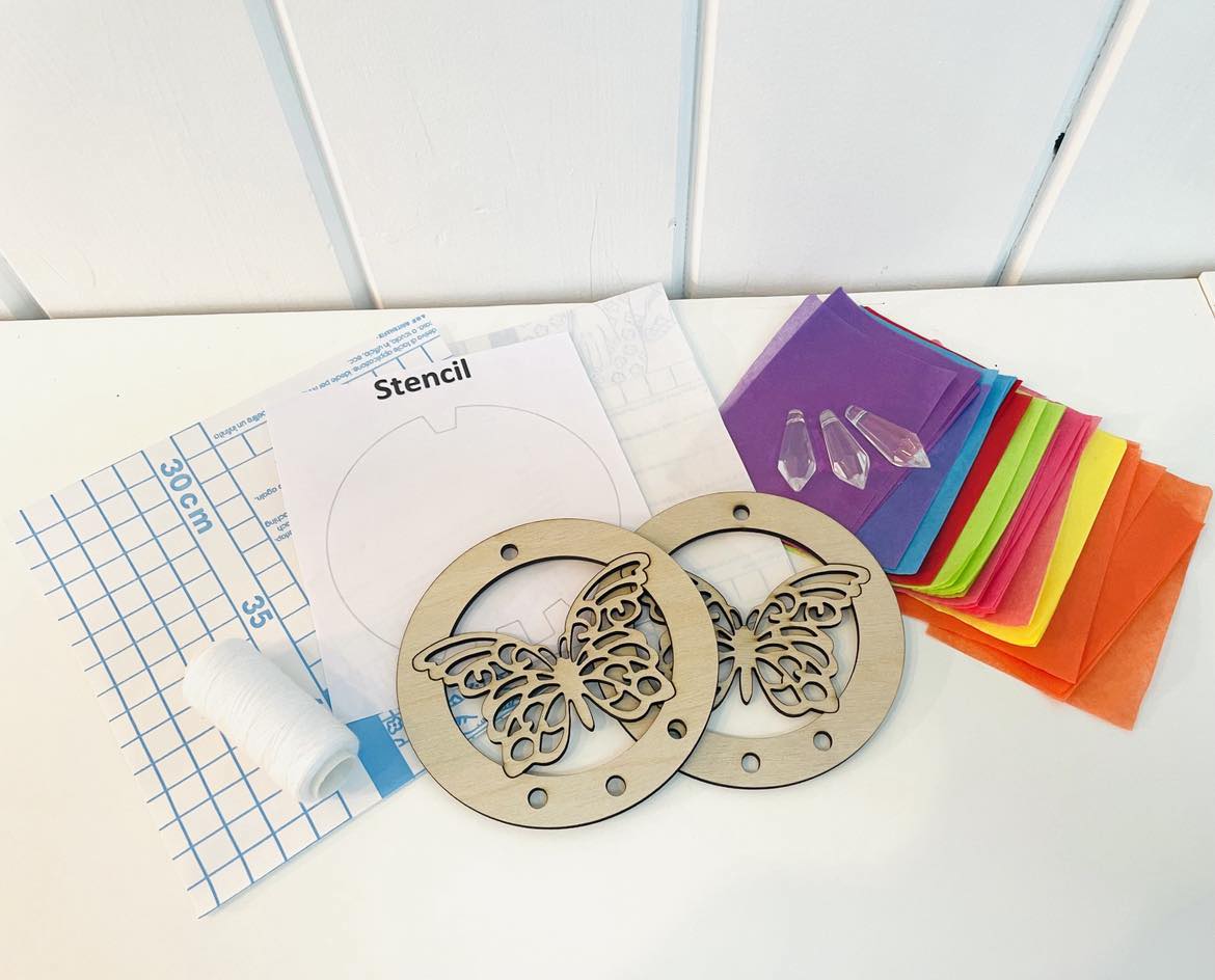 DIY Butterfly Suncatcher Kit with Crystals