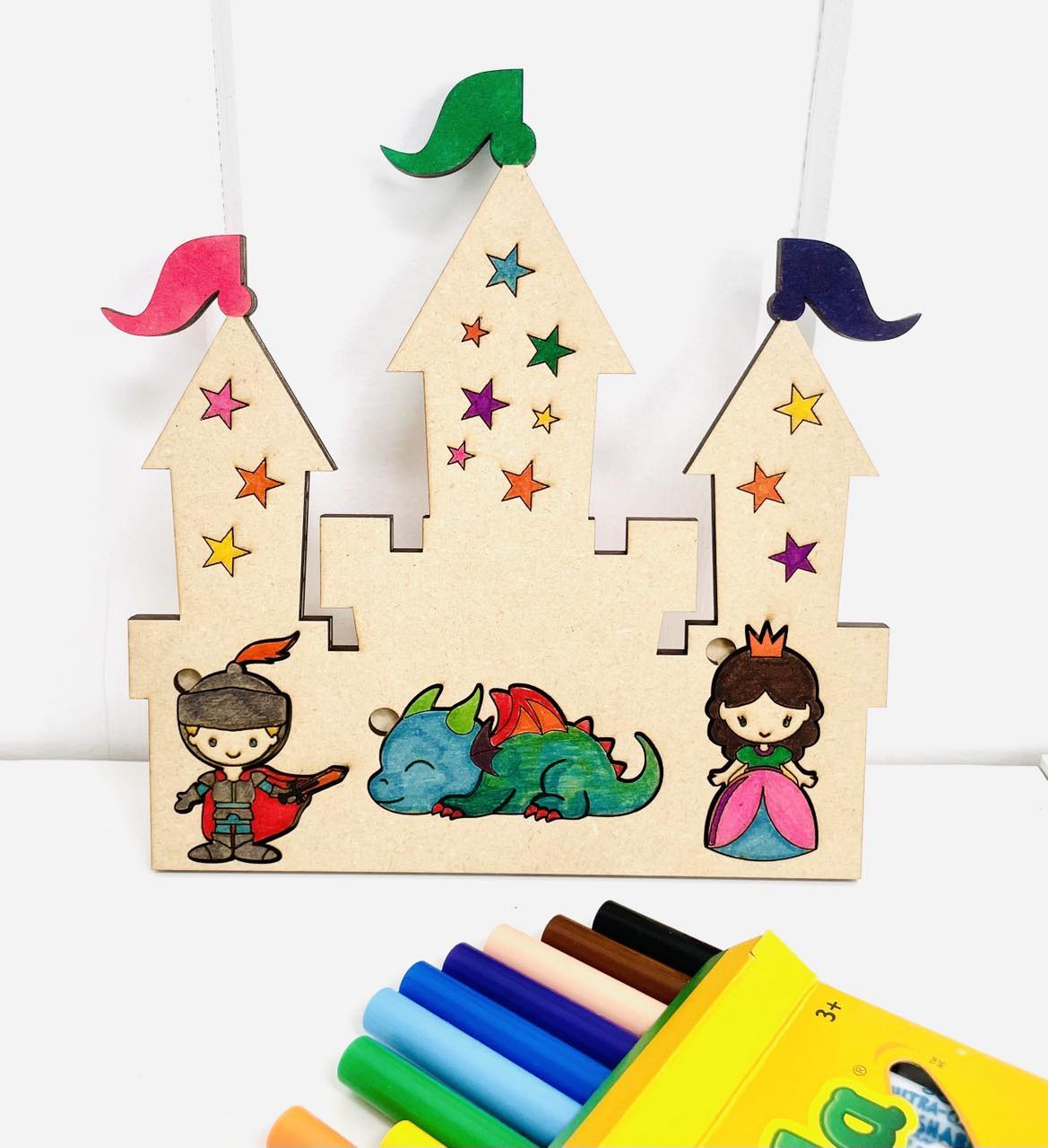 Fairy Tale Dragon Castle Coloring Puzzle