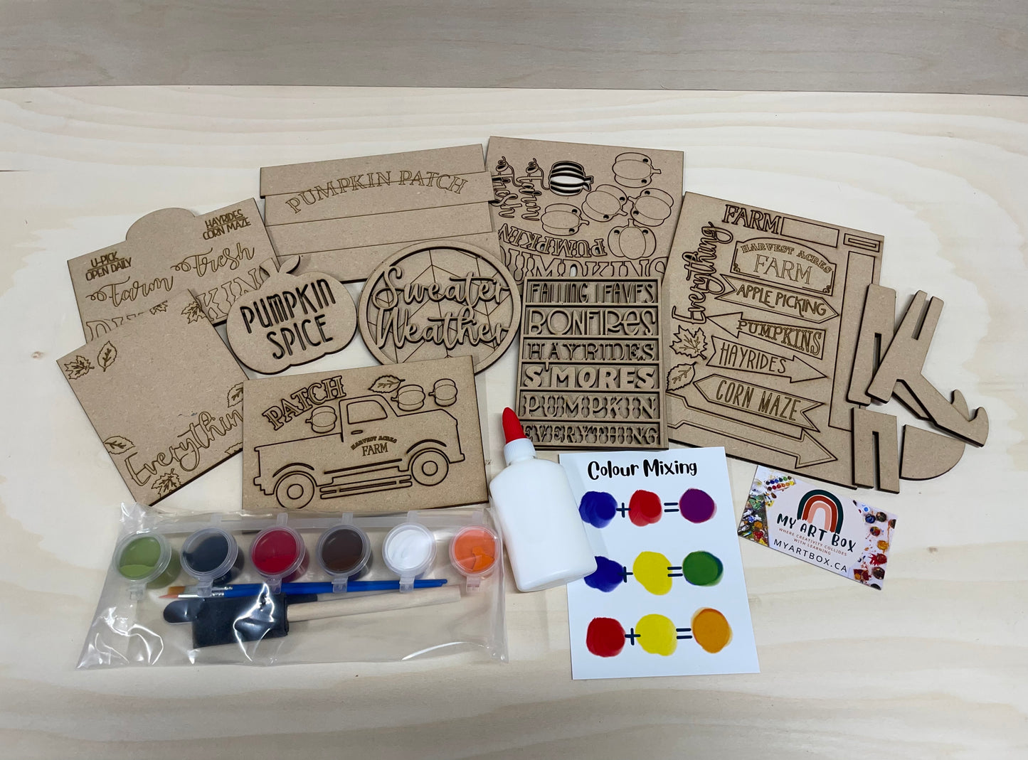 DIY Autumn or Fall Tiered Tray or Shelf Decor Set