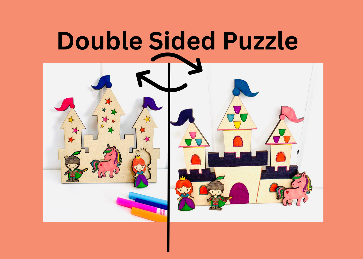 Fairy Tale Unicorn Castle Coloring Puzzle