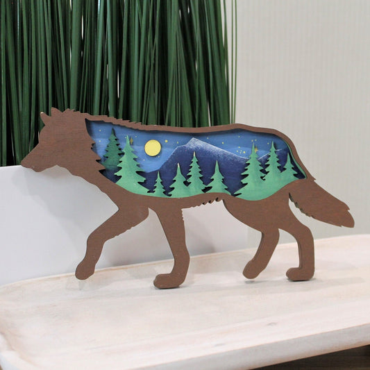 DIY Layered Wolf Scene