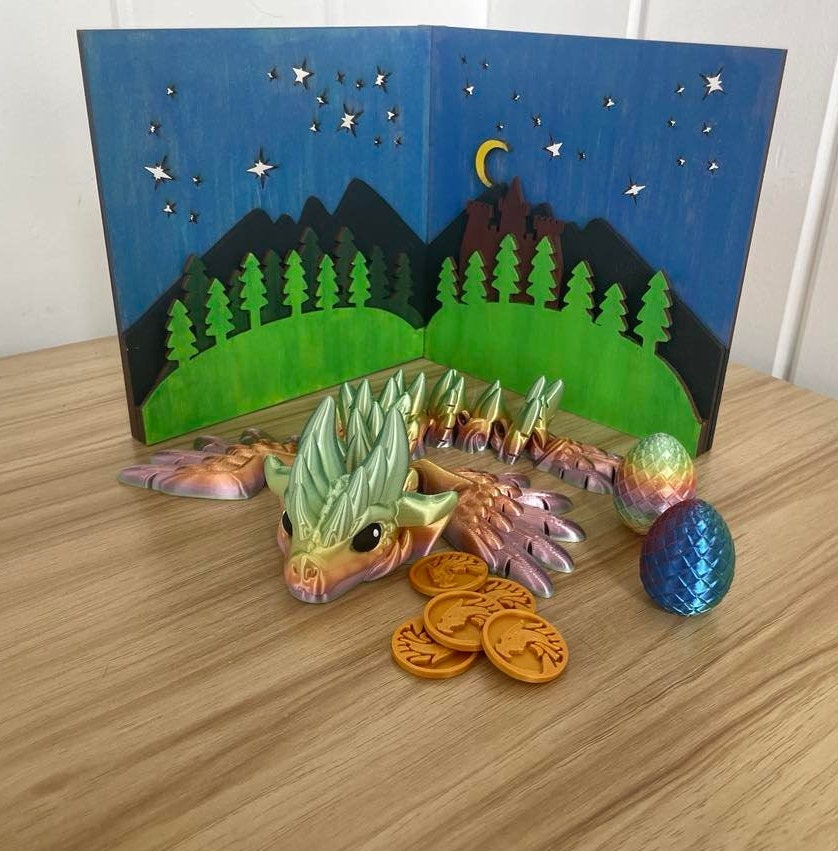 3D Printed Winged Sky Dragon, Choose Your Colour