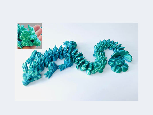 3D Printed Lucky Clover Dragon with Spinner Tial, Choose Your Colour