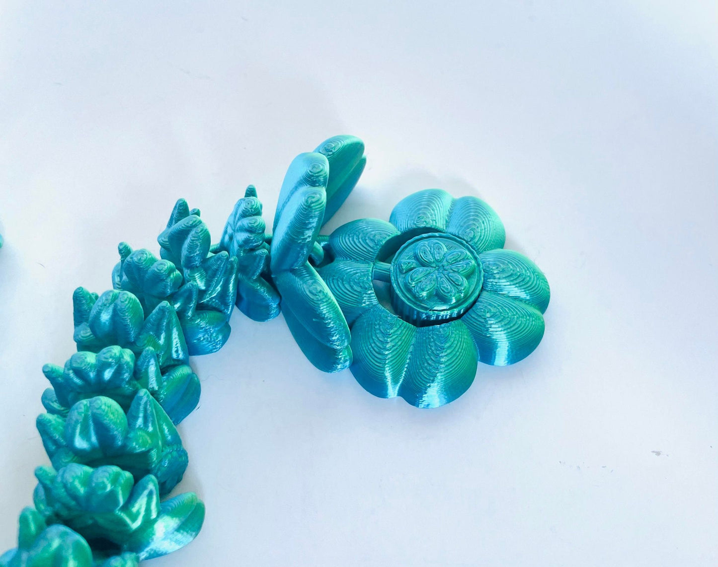3D Printed Lucky Clover Dragon with Spinner Tial, Choose Your Colour