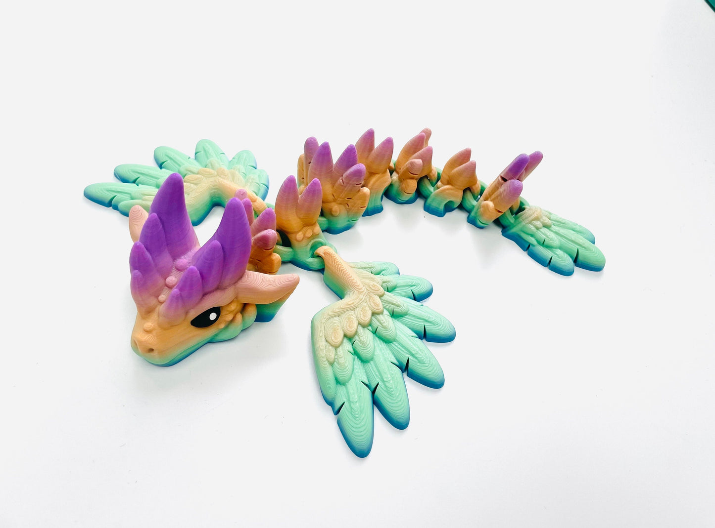 3D Printed Winged Sky Dragon, Choose Your Colour