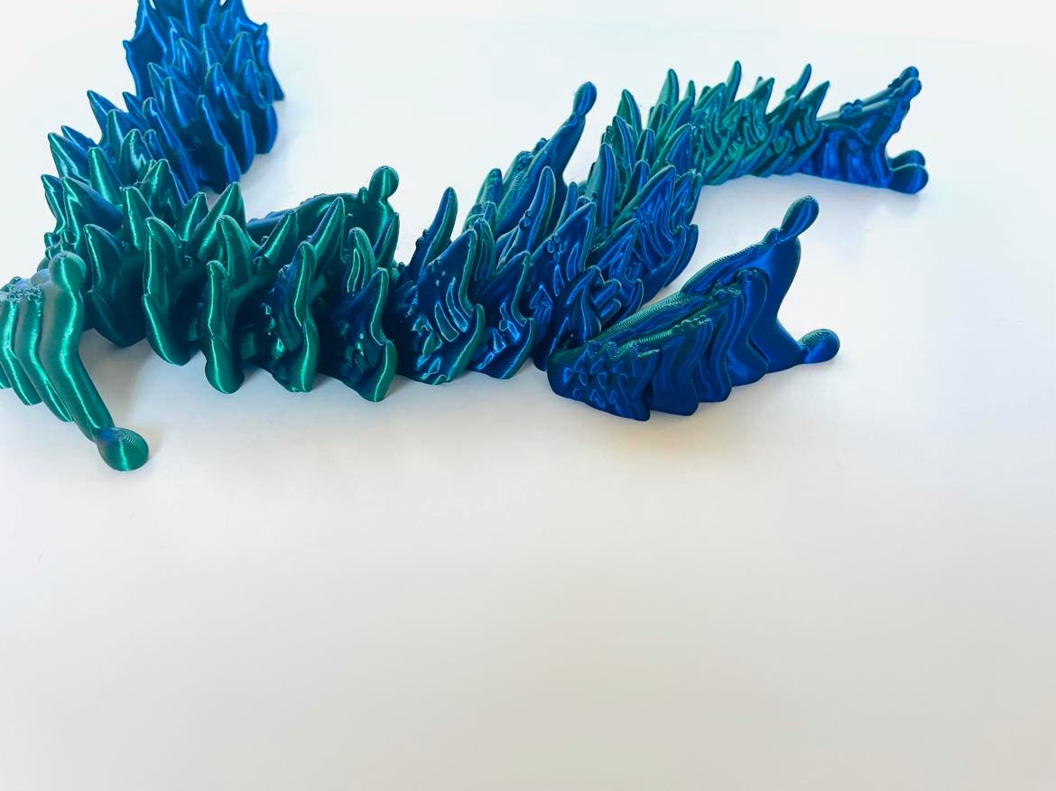 3D Printed Sea Aqua Ocean Dragon, Choose Your Colour