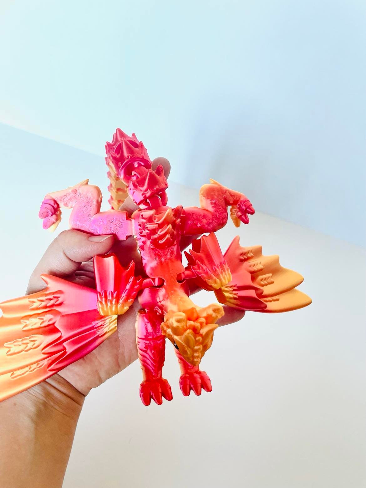 3D Printed Standing Winged Dragon, Choose Your Colour