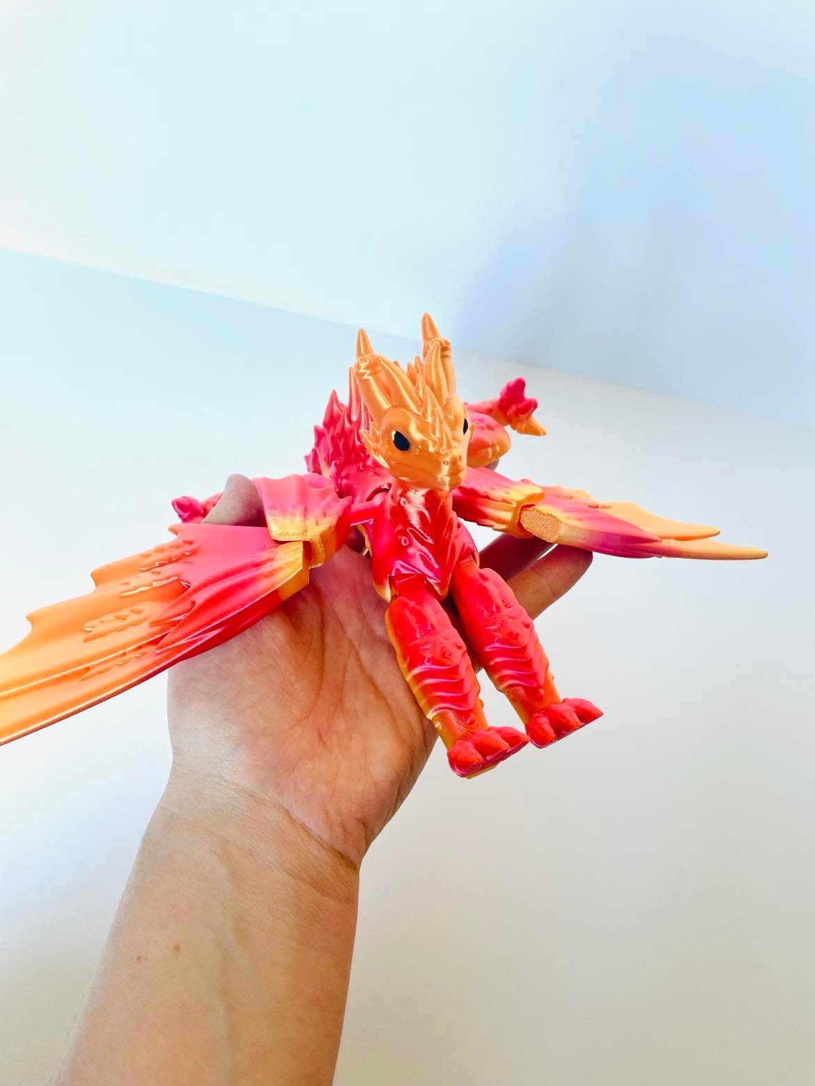 3D Printed Standing Winged Dragon, Choose Your Colour