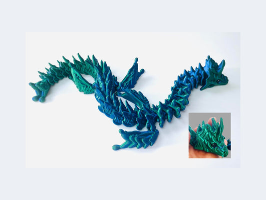 3D Printed Sea Aqua Ocean Dragon, Choose Your Colour