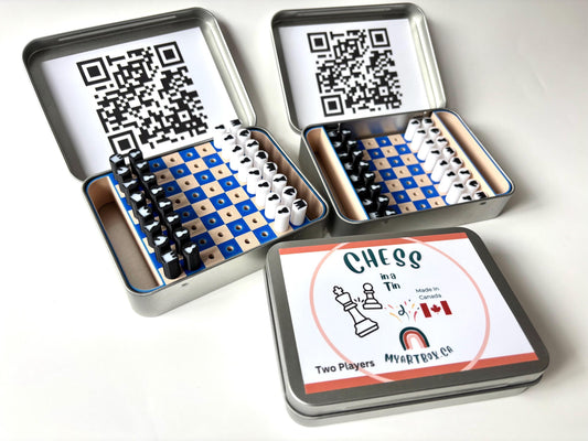 Travel Chess Tin Game, Small Chess Board, Family Game, Vacation Activity, Game For Car, Road Trip Activity, 2 Player, Travel Enthusiast