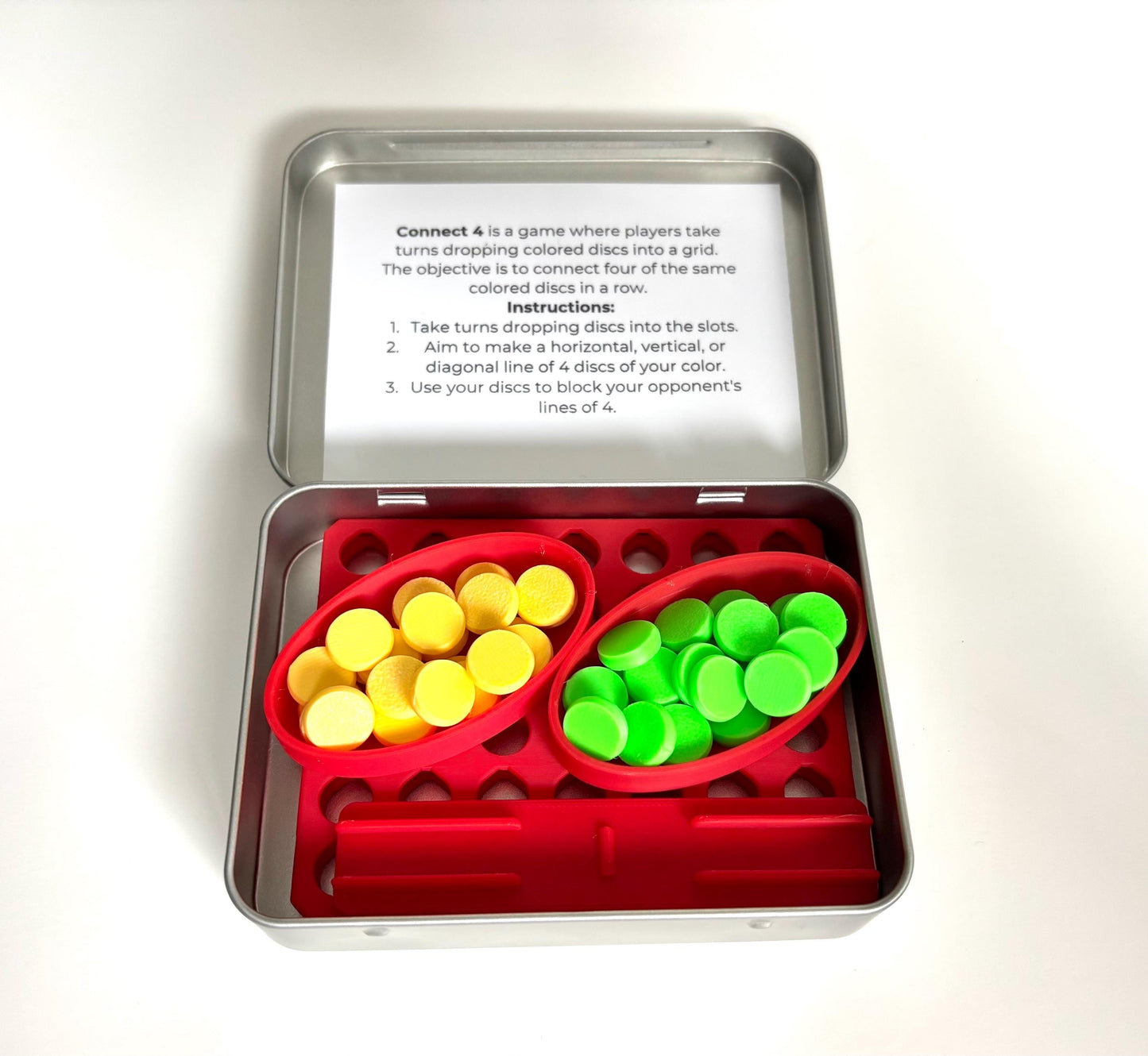 Travel Connect Four Tin Game, Small Board, Family Game, Vacation Activity, Game For Car, Road Trip Activity, 2 Player, Travel Enthusiast