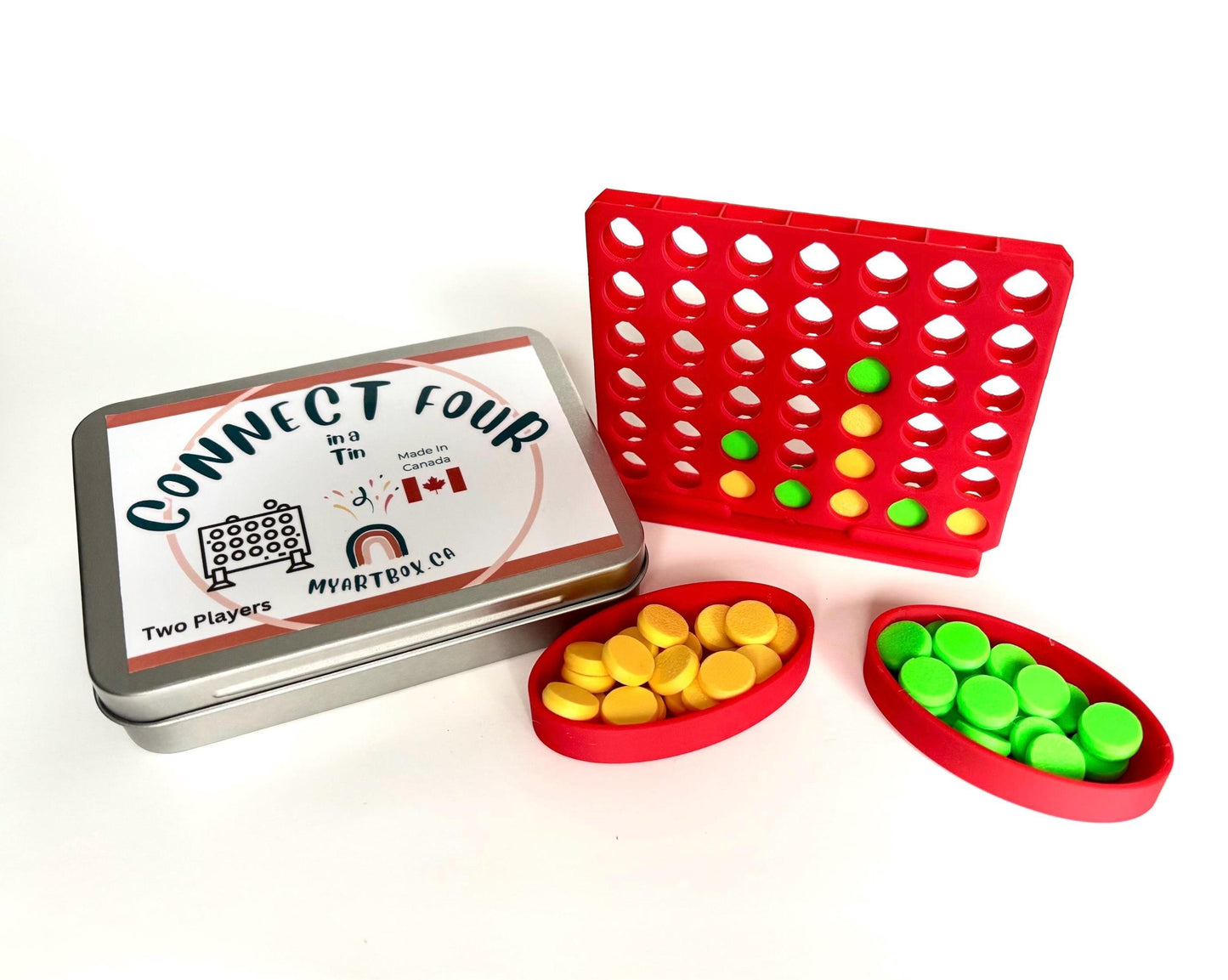 Travel Connect Four Tin Game, Small Board, Family Game, Vacation Activity, Game For Car, Road Trip Activity, 2 Player, Travel Enthusiast