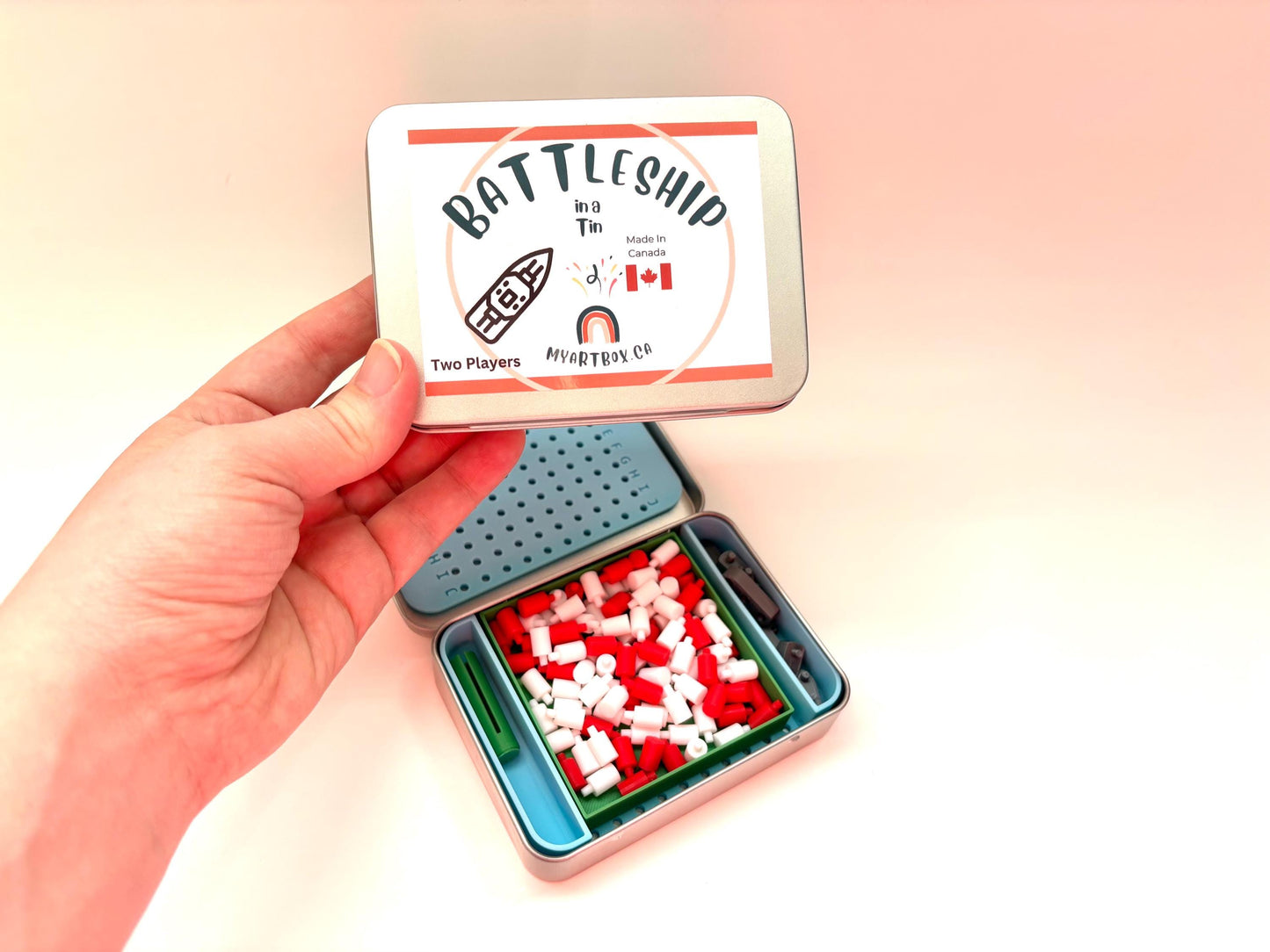 Travel Battleship Tin Game, Small War Ship Family Game, Vacation Activity, Game For Car, Road Trip Activity, 2 Player, Travel Enthusiast