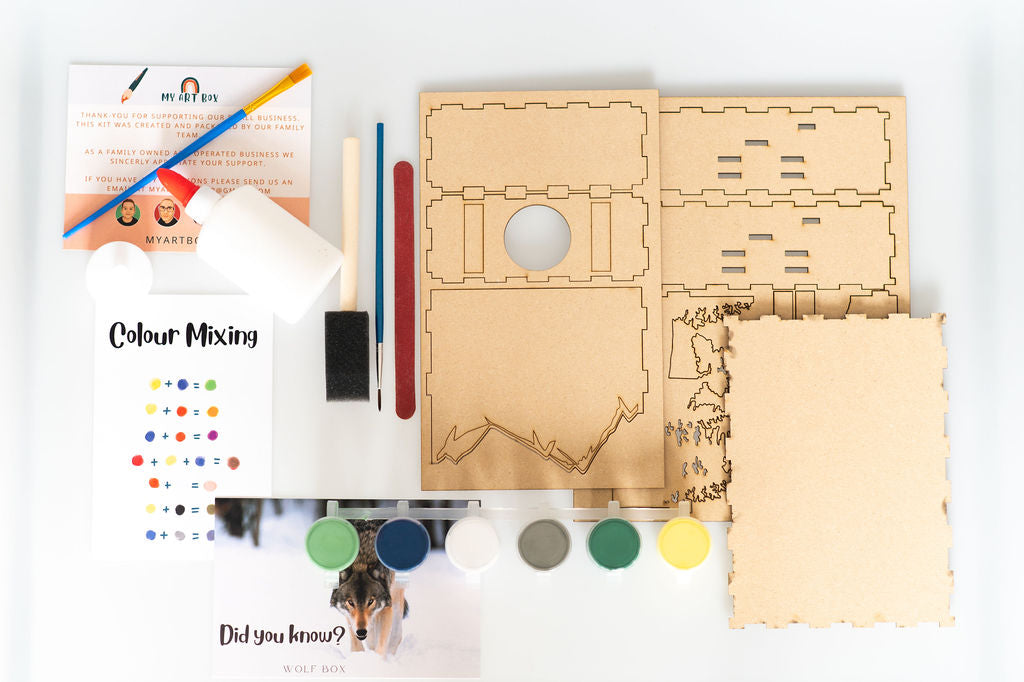 DIY Wolf Shadow Box Light