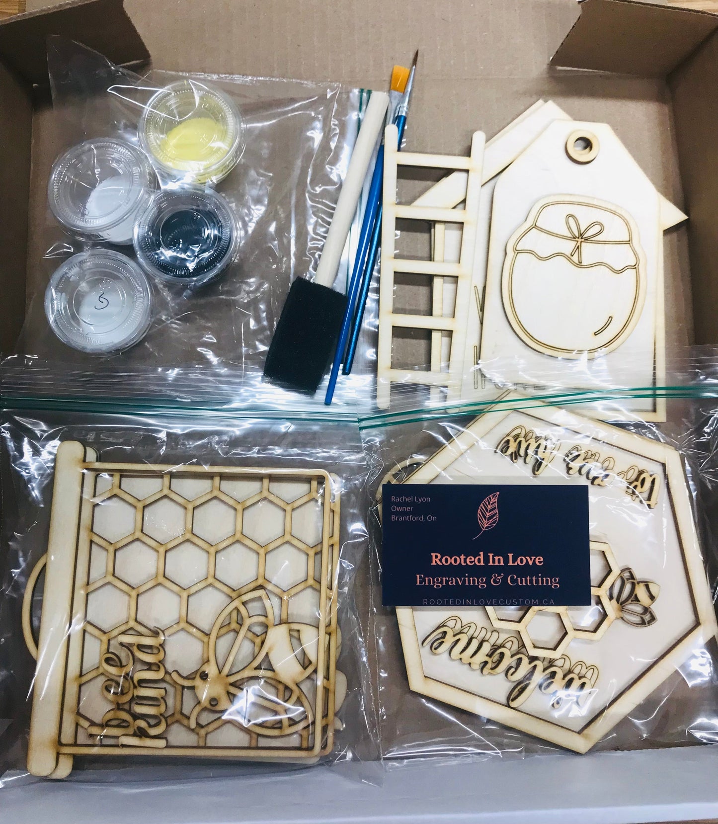 DIY Honey Bee Tiered Tray of Shelf Decor Kit