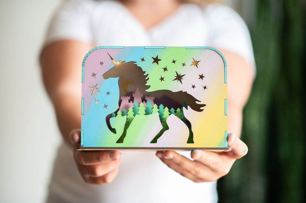 DIY Unicorn Shadow Box Light