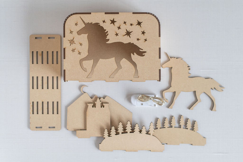 DIY Unicorn Shadow Box Light