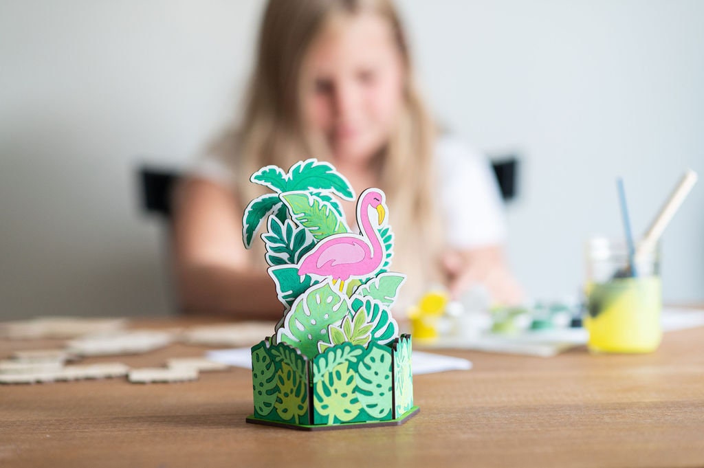 DIY 3D Flamingo Scene