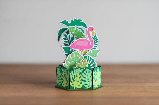 DIY 3D Flamingo Scene