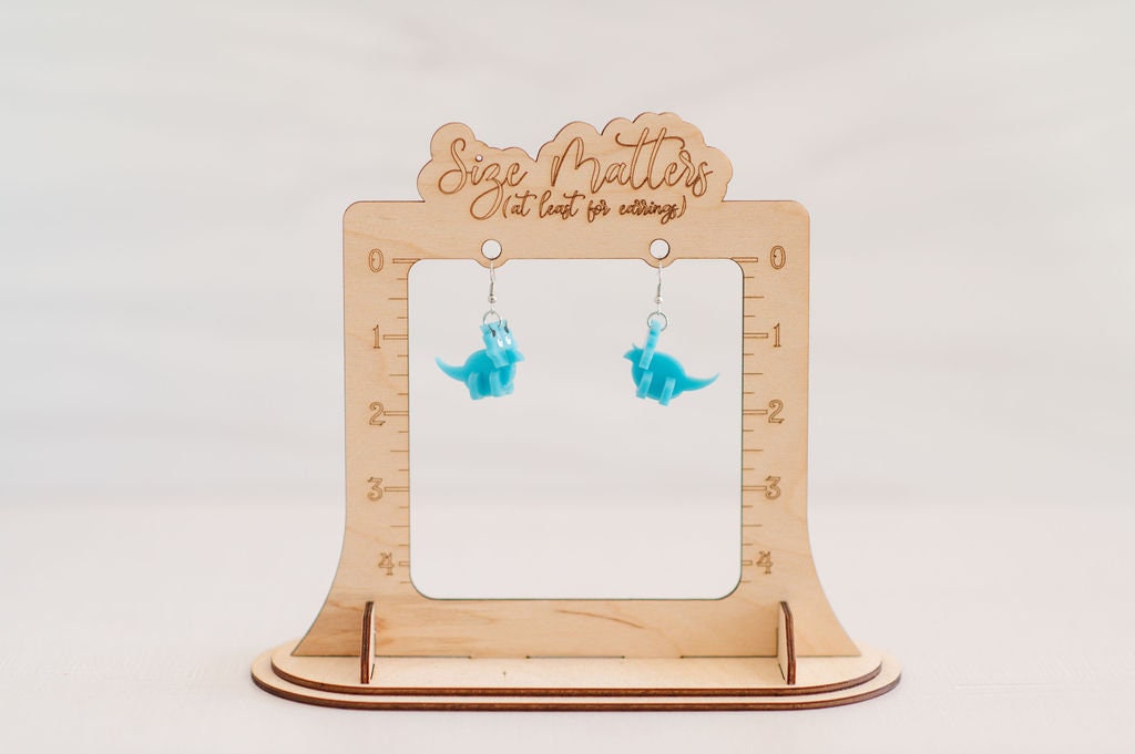 Triceratops Dinosaur 3D Earrings