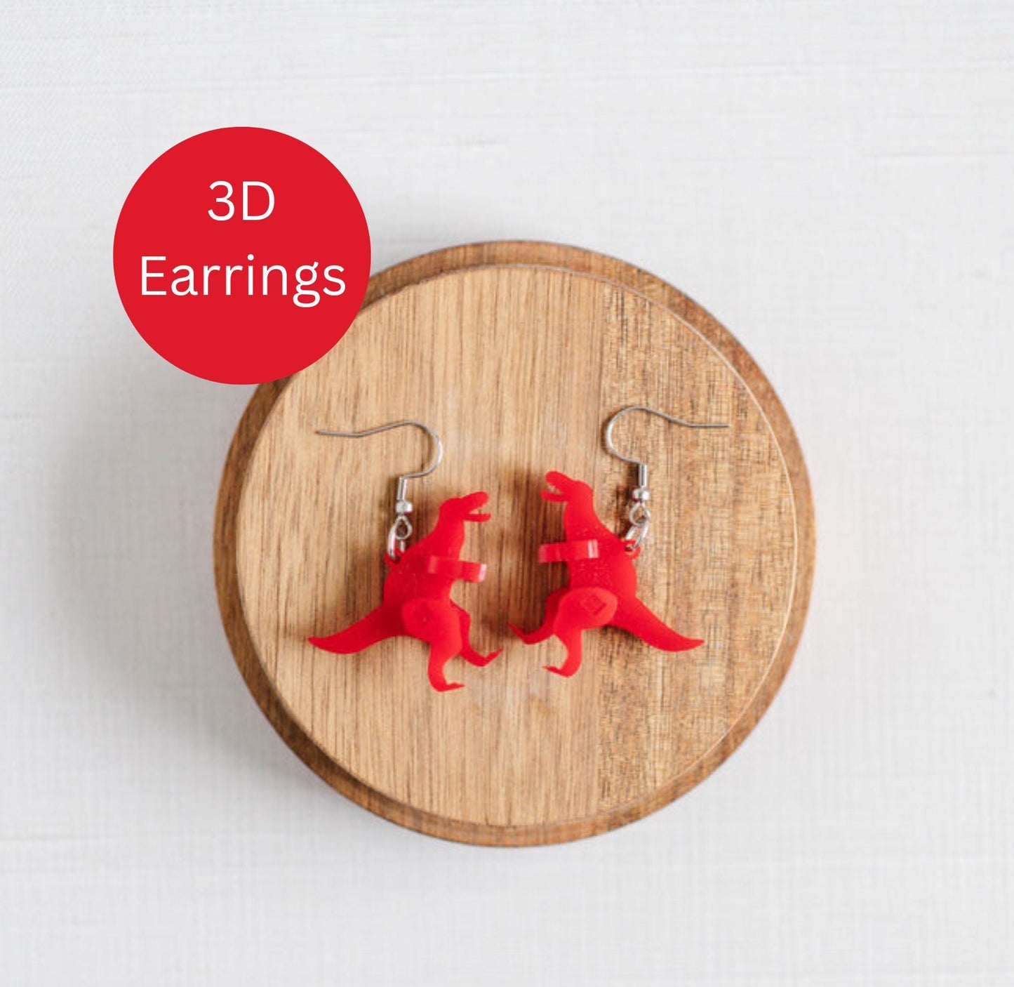 3D Earrings Tyrannosaurus Rex Dinosaur