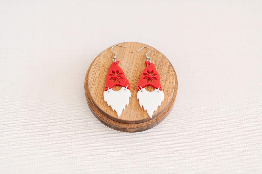 Christmas Star Hat Gnome Earrings