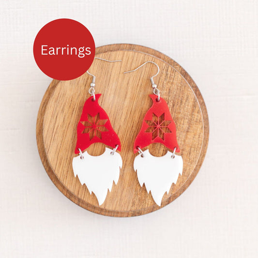 Christmas Star Hat Gnome Earrings
