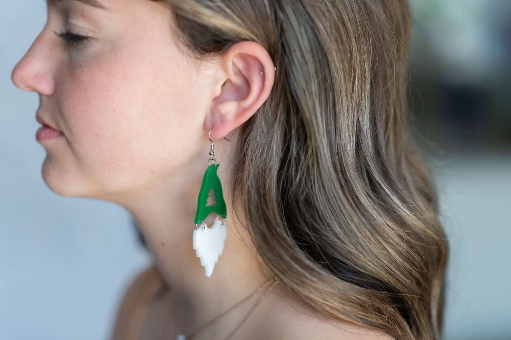 Christmas Tree Hat Gnome Earrings