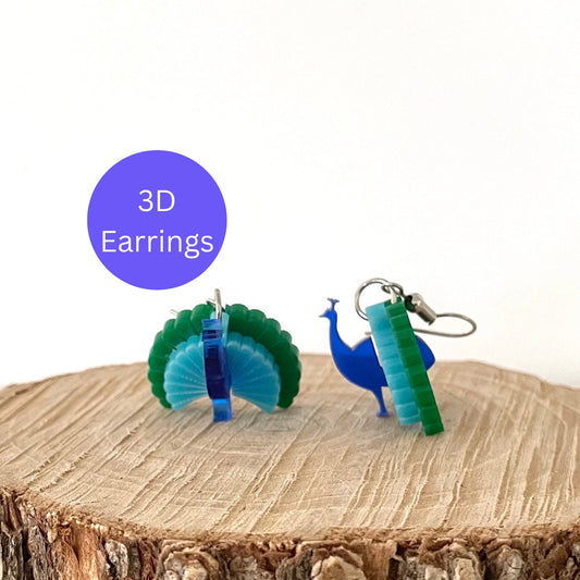 Peacock 3D Earrings