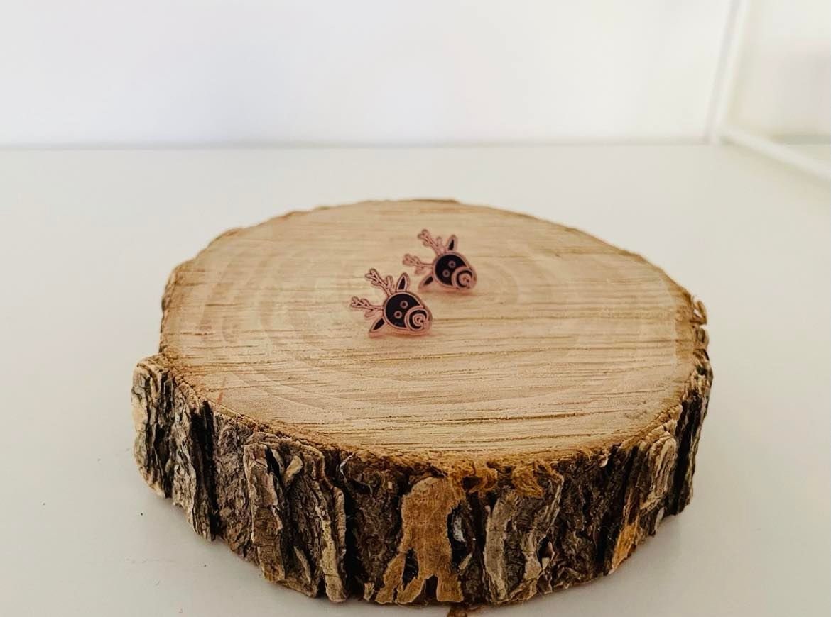 Rosegold Reindeer Earrings