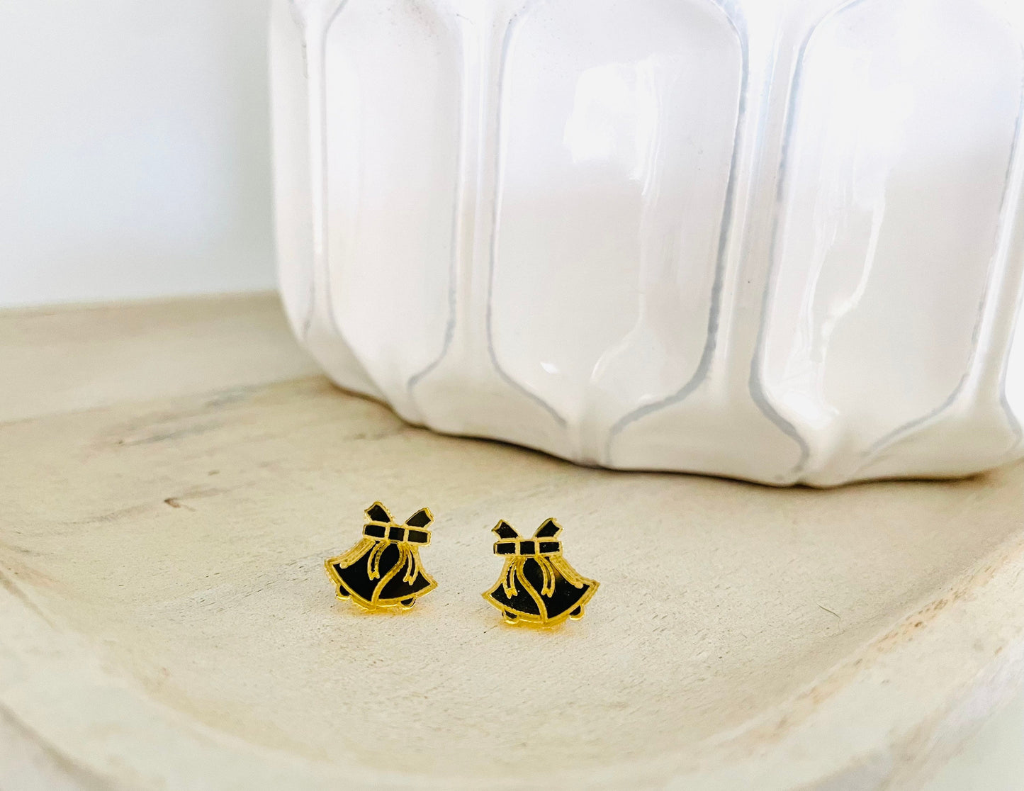 Gold Christmas Bell Earrings