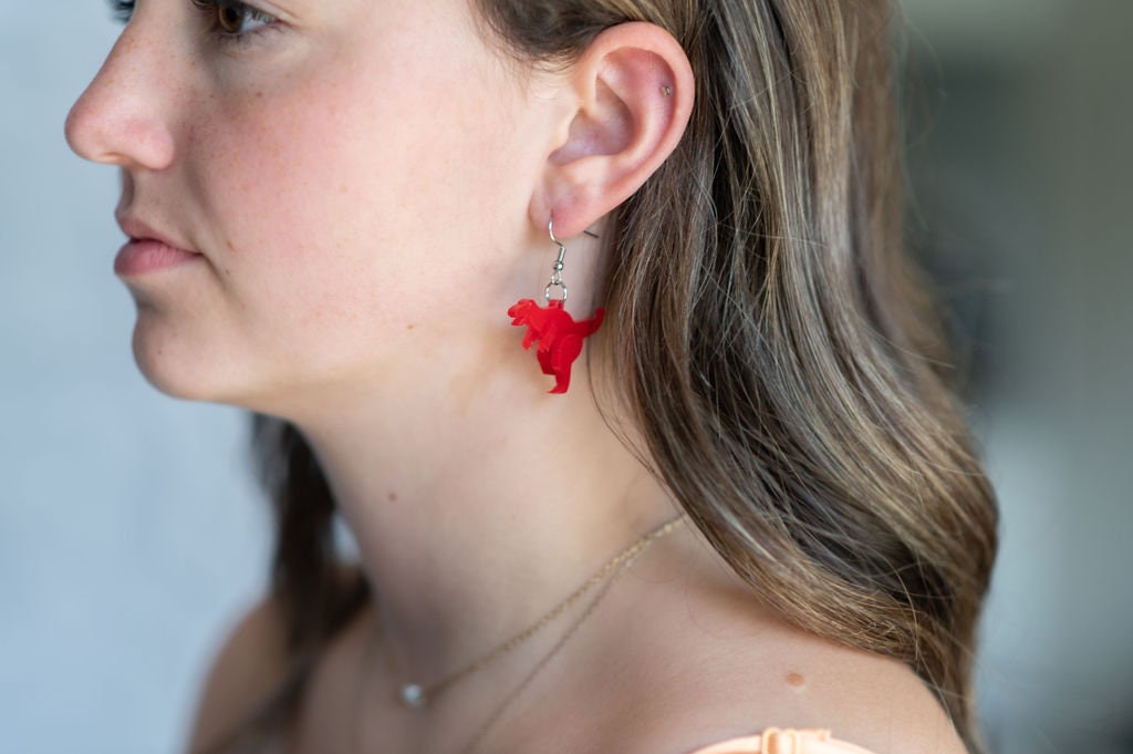 3D Earrings Tyrannosaurus Rex Dinosaur