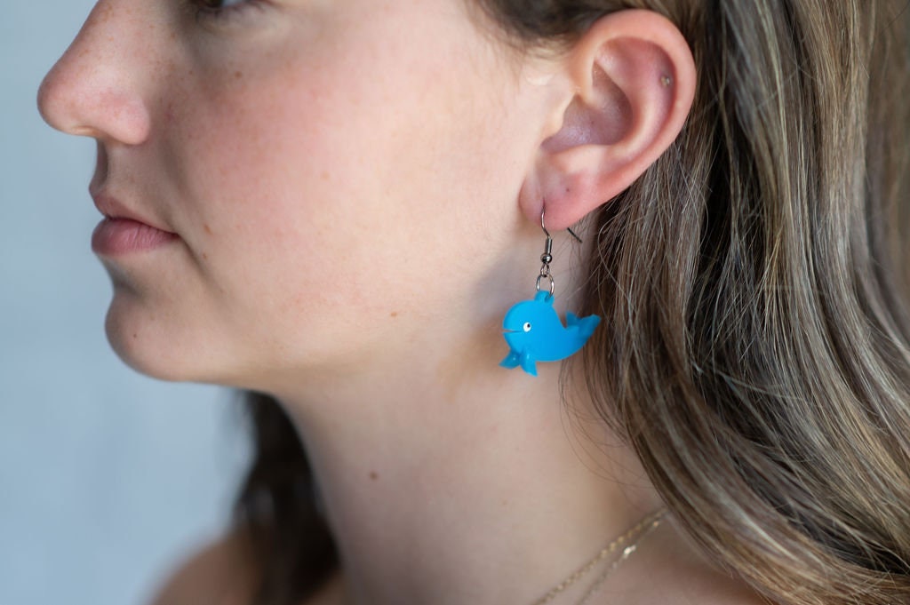 Whale 3D Earrings