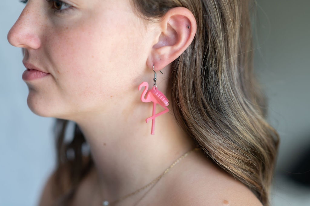 Flamingo 3D Earrings