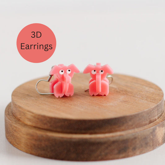 Pig 3D Earrings