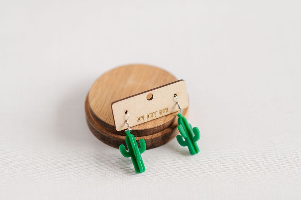 3D Cactus Succulent Funny Earrings