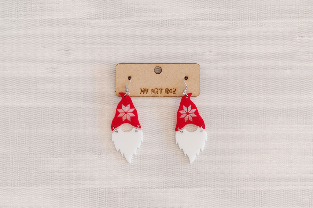 Christmas Star Hat Gnome Earrings