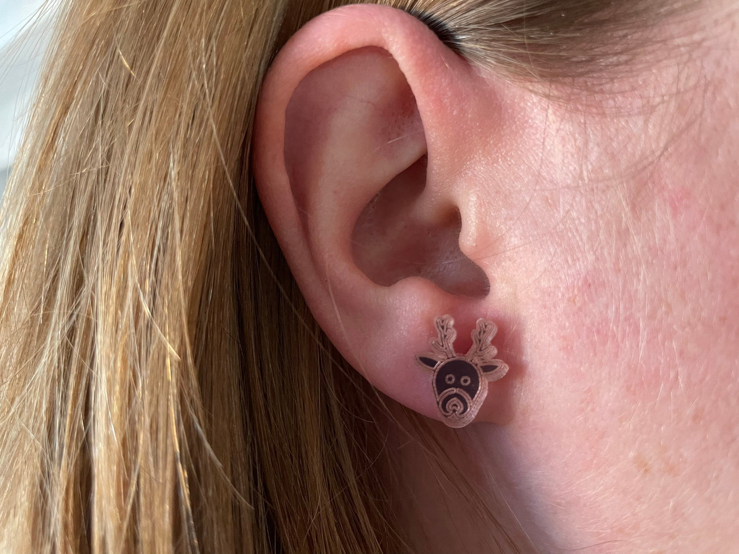 Rosegold Reindeer Earrings