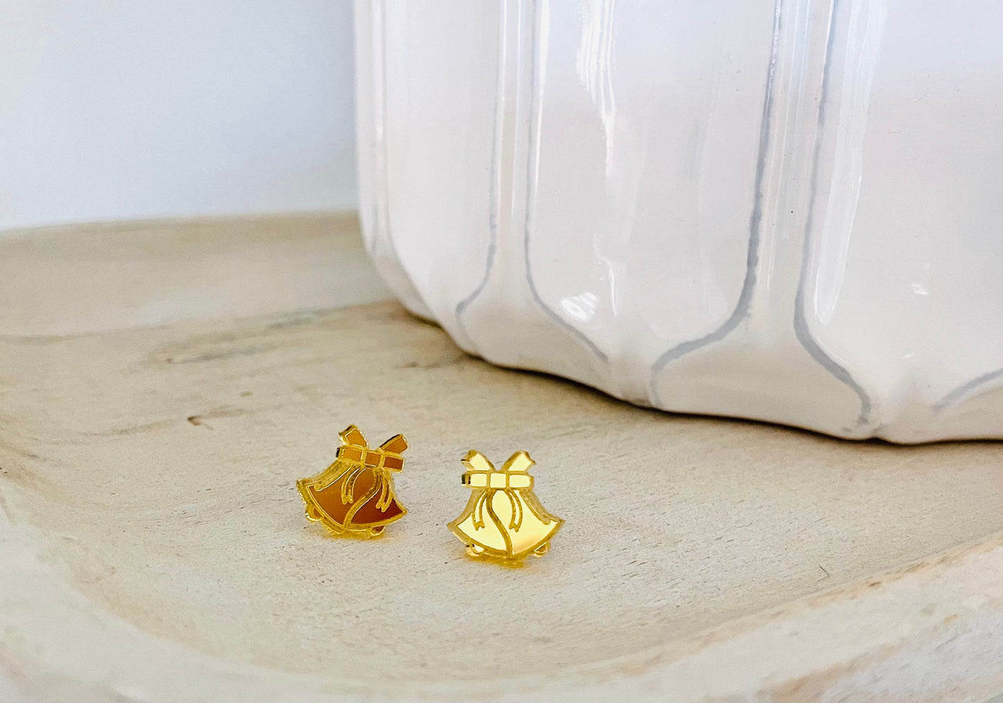 Gold Christmas Bell Earrings