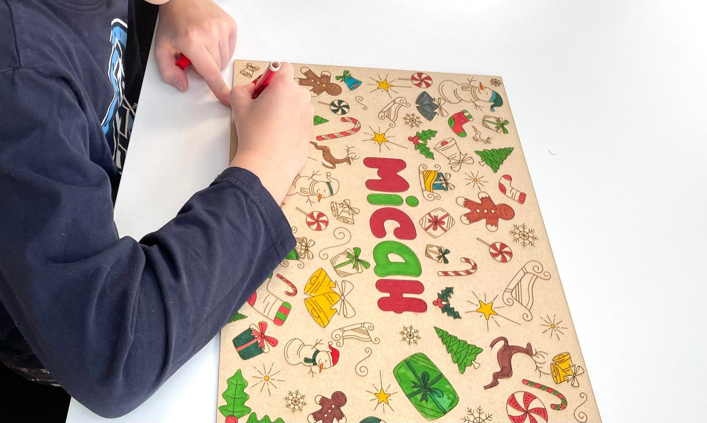 Christmas Custom Name Colouring Activity