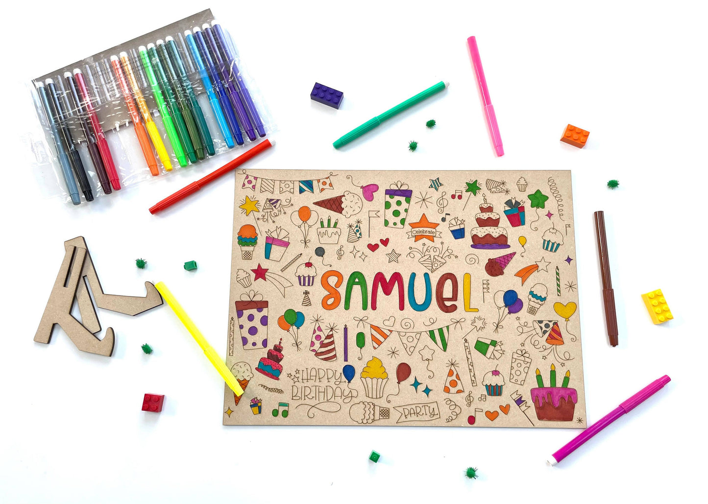 Birthday Custom Name Colouring Activity