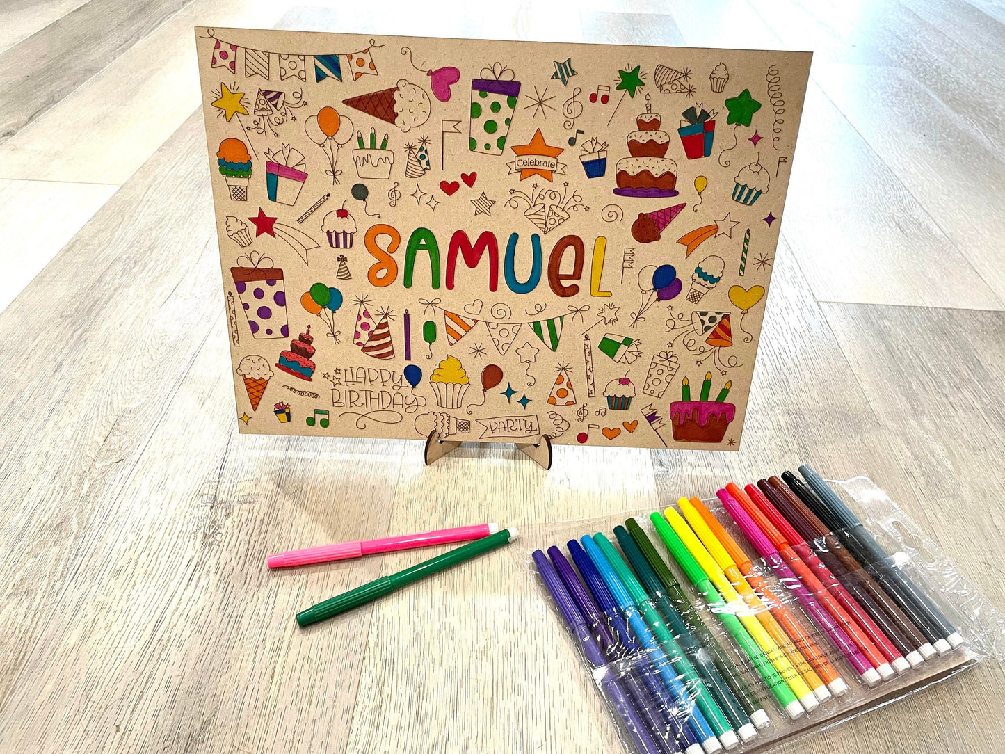 Birthday Custom Name Colouring Activity