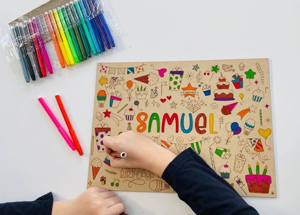 Birthday Custom Name Colouring Activity